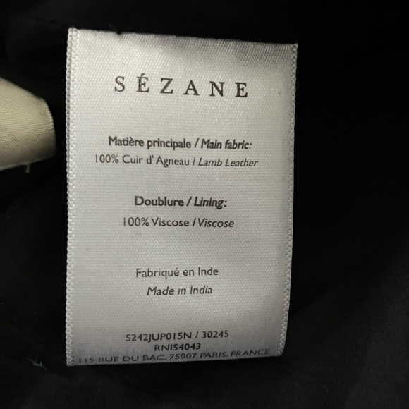 Sézane Magalia black leather midi skirt 38/6 - Picture 10 of 13